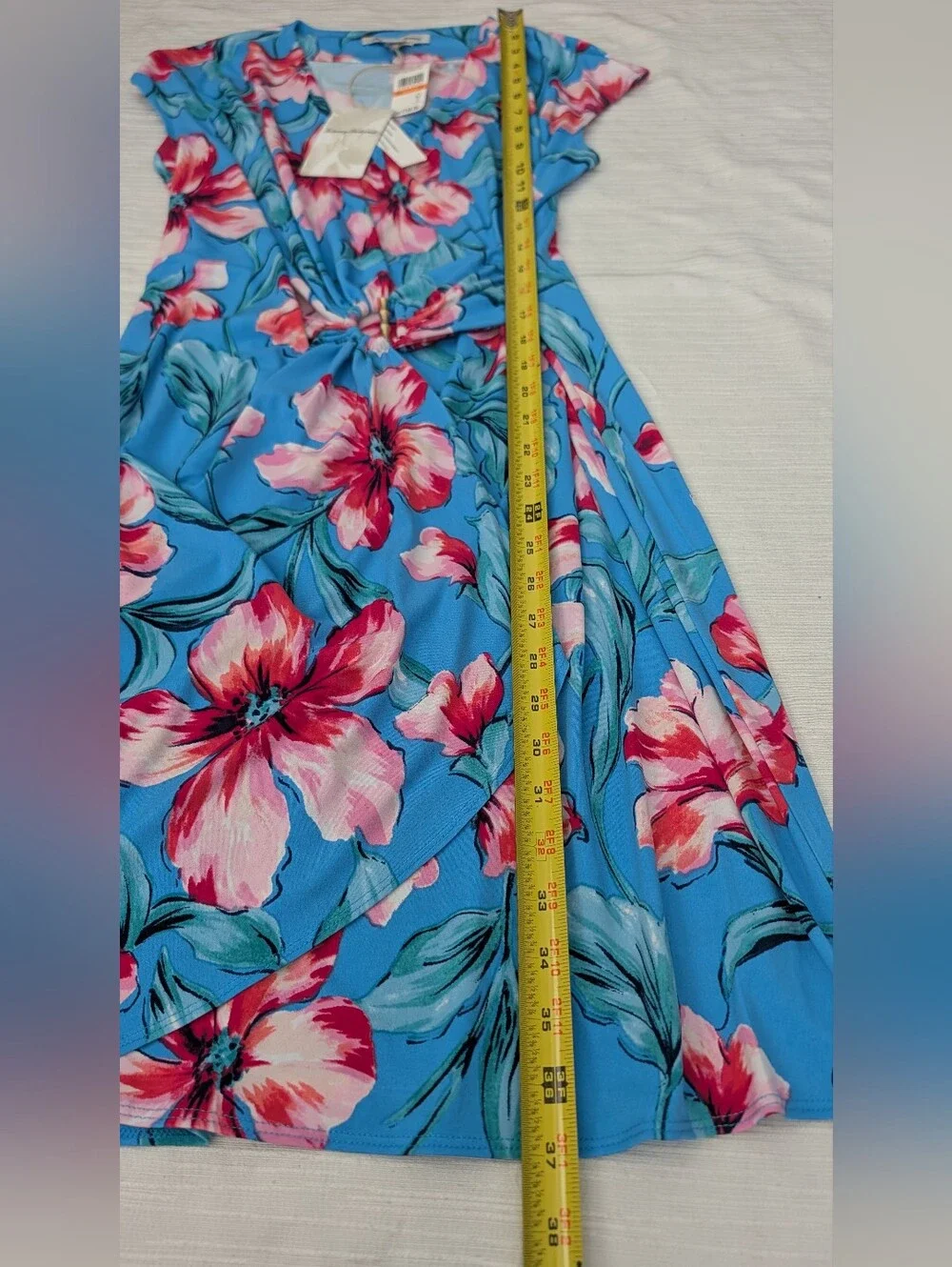 NWT Tommy Bahama Clara St Barts Blue Floral Faux Wrap-Front  Dress Sz SP.